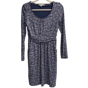 Boden Size 6 Mabel Jersey Dress Winter Floral Blue